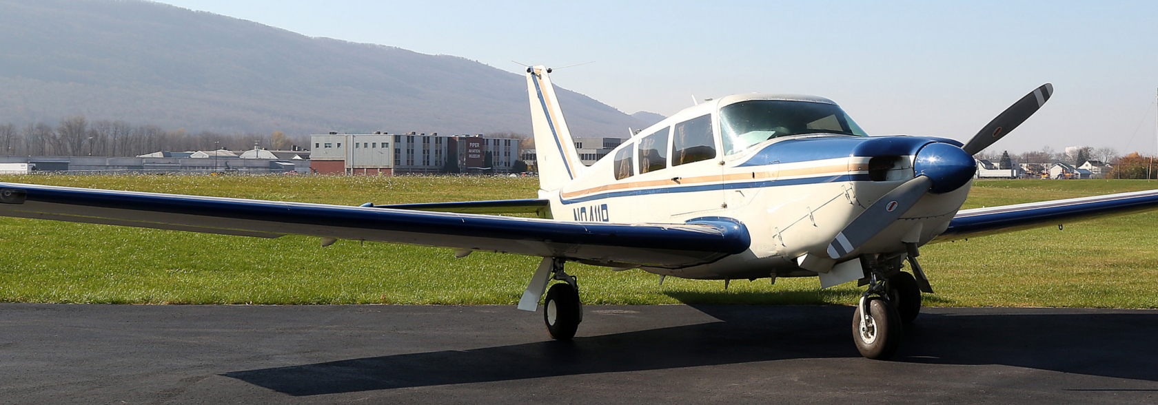 A small plane on the Lock Haven runway