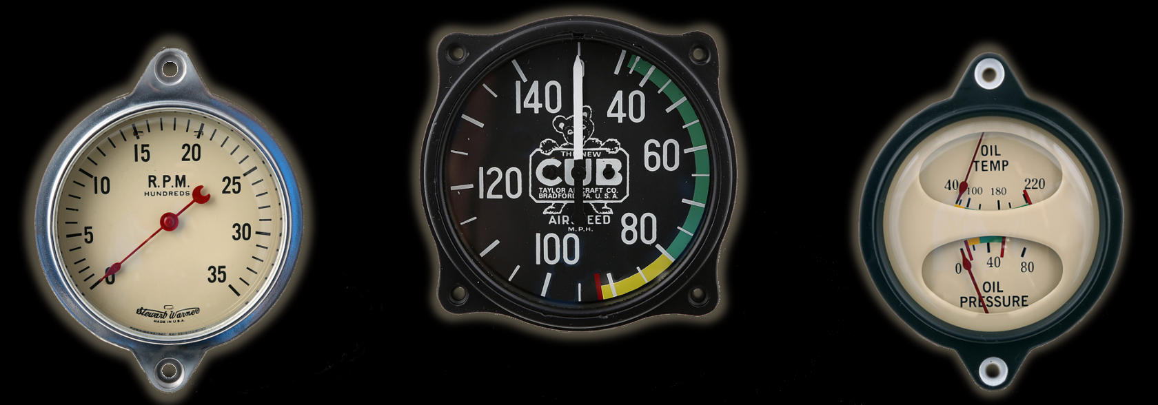 Old-fashioned airplane gauges